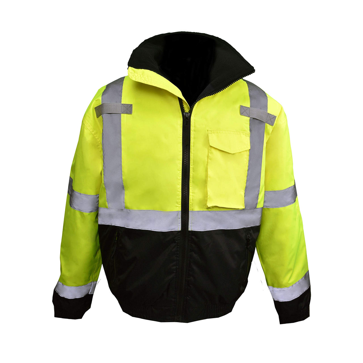 Radians SJ11QB-3ZGS-5X High Visibility Weatherproof Bomber Jacket 5X-Large Green/Black