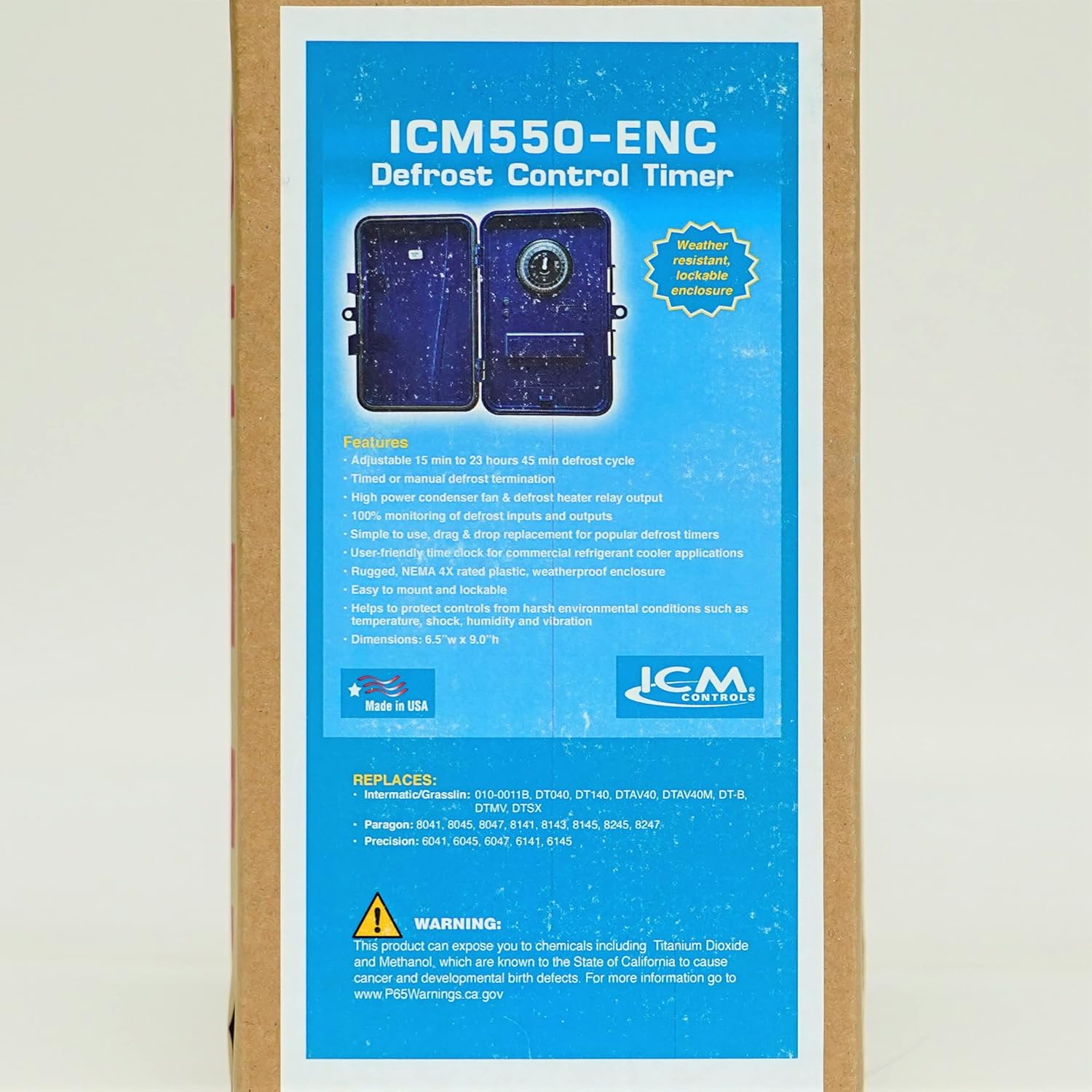 ICM Controls ICM550-ENC Refrigeration Defrost Control Timer with Weatherproof Enclosure Can Replace Paragon