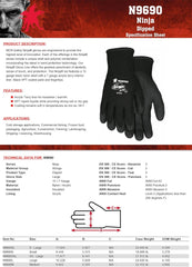 MCR Safety N9690S Memphis Glove Ninja Ice 15 Gauge Black Nylon Cold Weather Glove