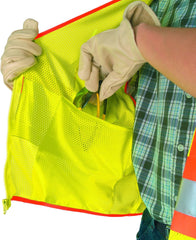 MCR Safety WCCL2LX2 Class 2 Polyester Mesh Safety Vest with 3M Scotchlite 4-1/2-Inch Orange/Silver Reflective Stripe Fluorescent Lime 2X-Large