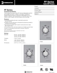 Intermatic FF2H 2-Hour Spring Loaded Wall Timer 125 Volts