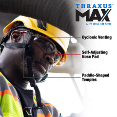 Radians TXM1-13ID Thraxus Safety Glasses Clear Lens Iquity Anti-Fog Coating Crystal Frame