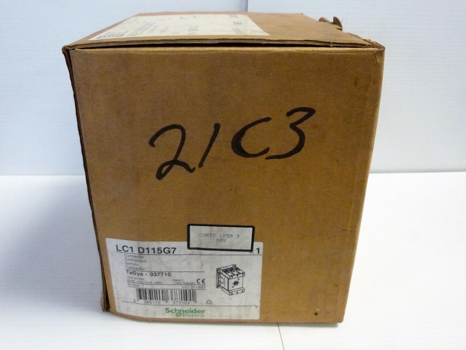 Schneider Electric LC1D115G7 IEC Contactor 115A 75HP at 480VAC 3 Phase