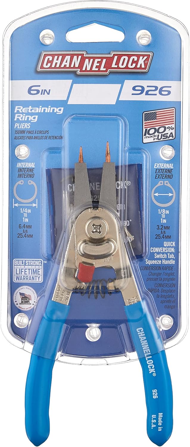 Channellock 926 Snap Ring Plier 6 Inch Replaceable Tip