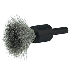 Weiler 10013 Crimped Wire End Brush 1/2, 0.006 Stainless Steel Fill, Made in The USA