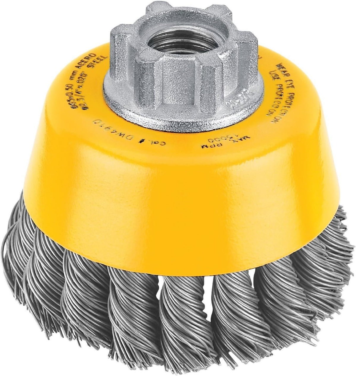 DeWalt DW4910 Knot Wire Cup Brush 3 Inch x 5/8-11 HP .020 Carbon Steel