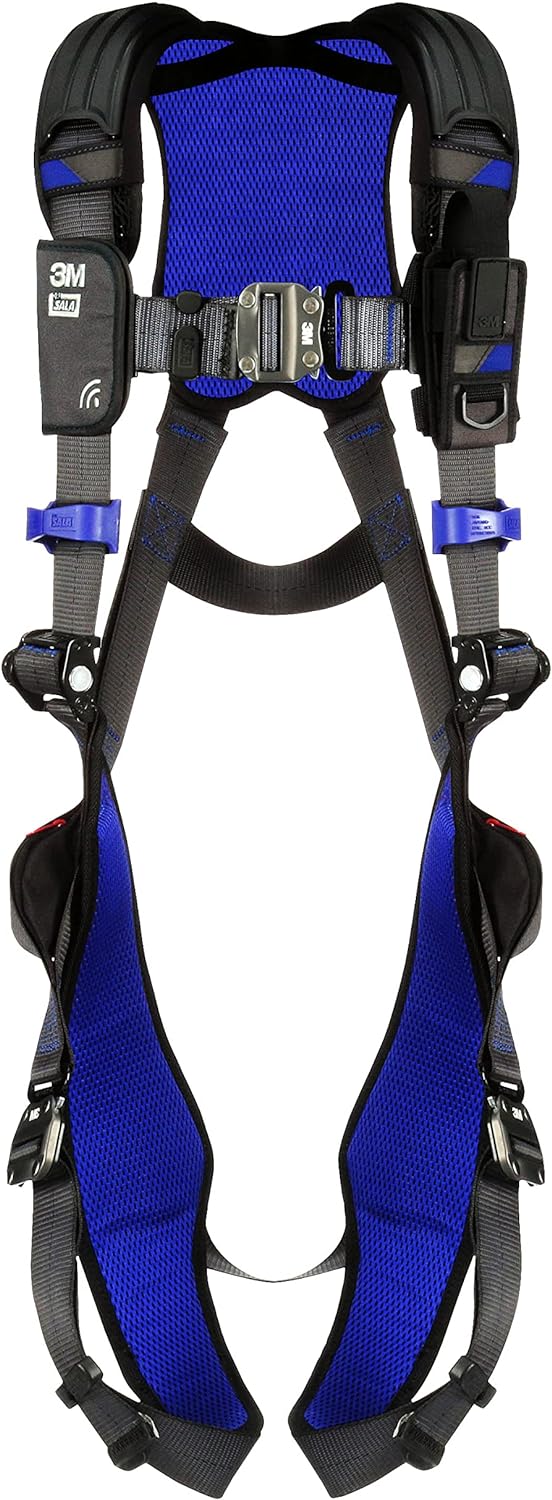 3M 1113007 DBI-SALA ExoFit NEX Vest Style Harness, Aluminum Back D-Ring Large Blue/Gray