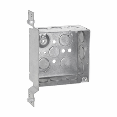 Crouse-Hinds TP437 4 Square Outlet Box, 2 In 1/8 Deep, Steel, 30.3 cu-in Capacity, VP Bracket