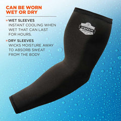 Ergodyne 12383 Chill-Its 6690 Cooling Arm Sleeves - Medium - Black