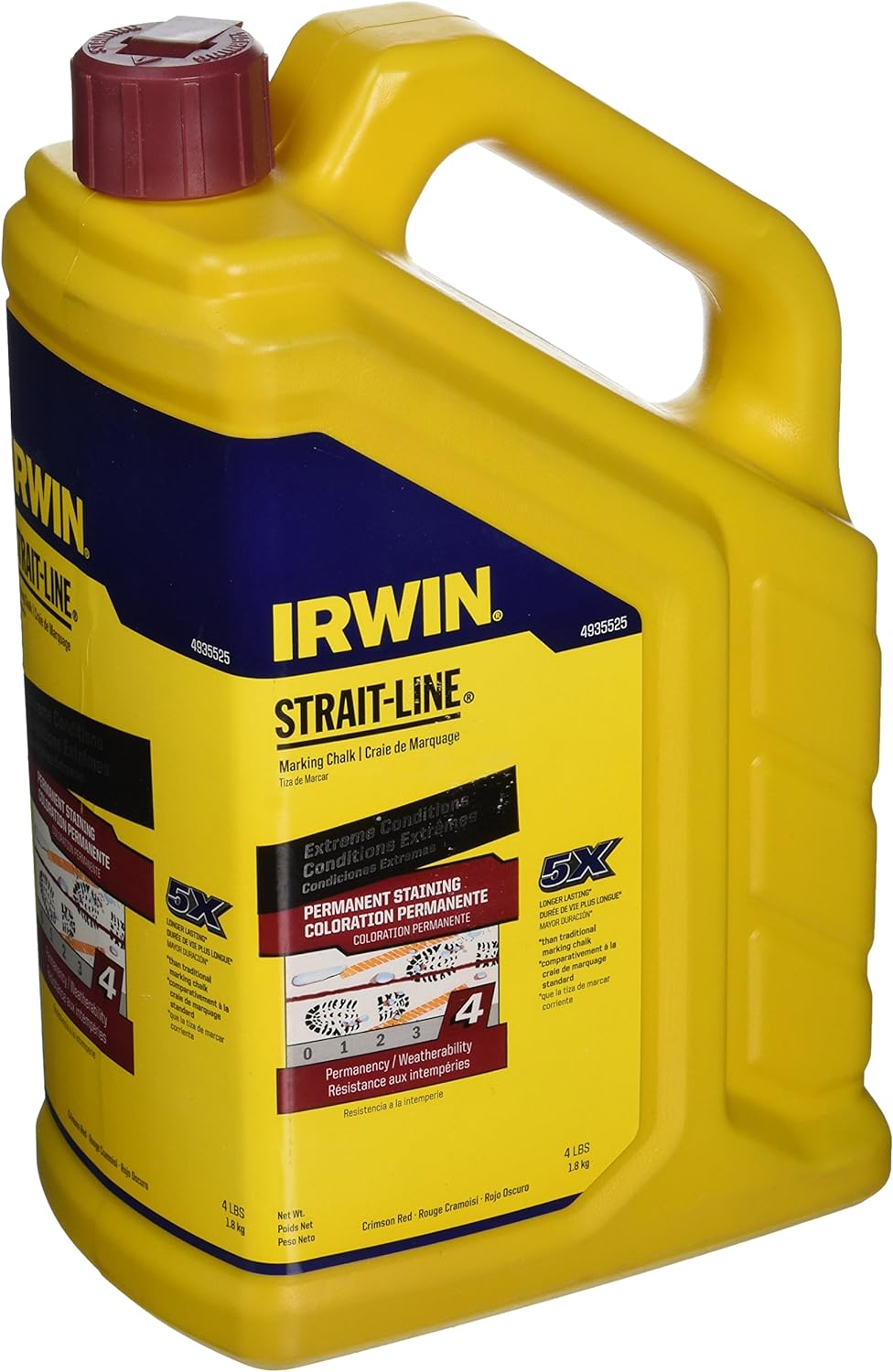 IRWIN 4935525 STRAIT-LINE Marking Chalk Permanent Staining (4 lbs) Replacement MPN