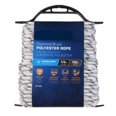 RICHELIEU Richelieu 642781 Polyester Rope 0.25in X 100ft 100LB