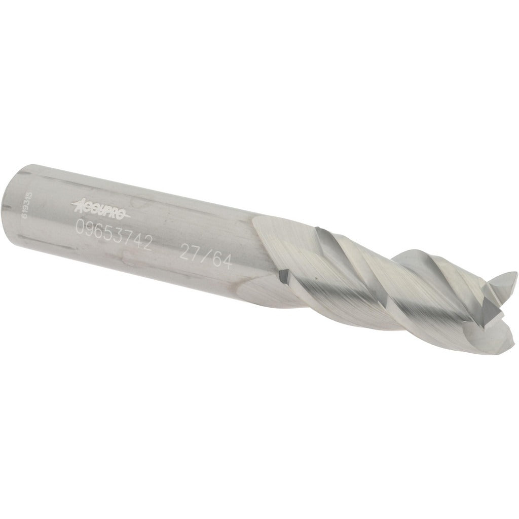 ACCUPRO Accupro 12182046 Square End Mill 27/64 in 3 Flute Carbide