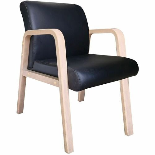 LORELL Lorell LLR40214 Guest Chair Black Bonded Leather 275 Lb
