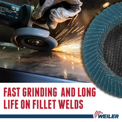 Weiler 51302 Tiger Angled Flap Disc 4-1/2 inch 80Z Grit (Pack of 10)