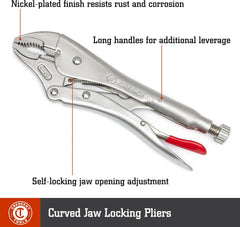 Crescent C5CVN-08 Curved Jaw Locking Pliers with Wire Cutter 5 Inch