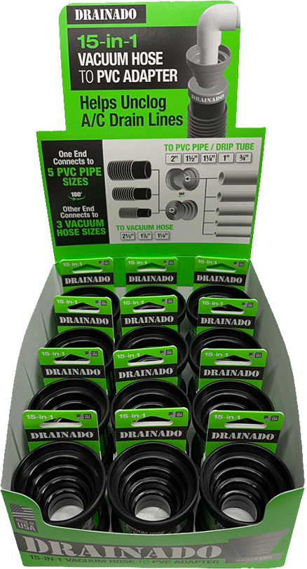 SUPCO Supco INV-012 Drainado Vac Hose Adapter 12 pk Display