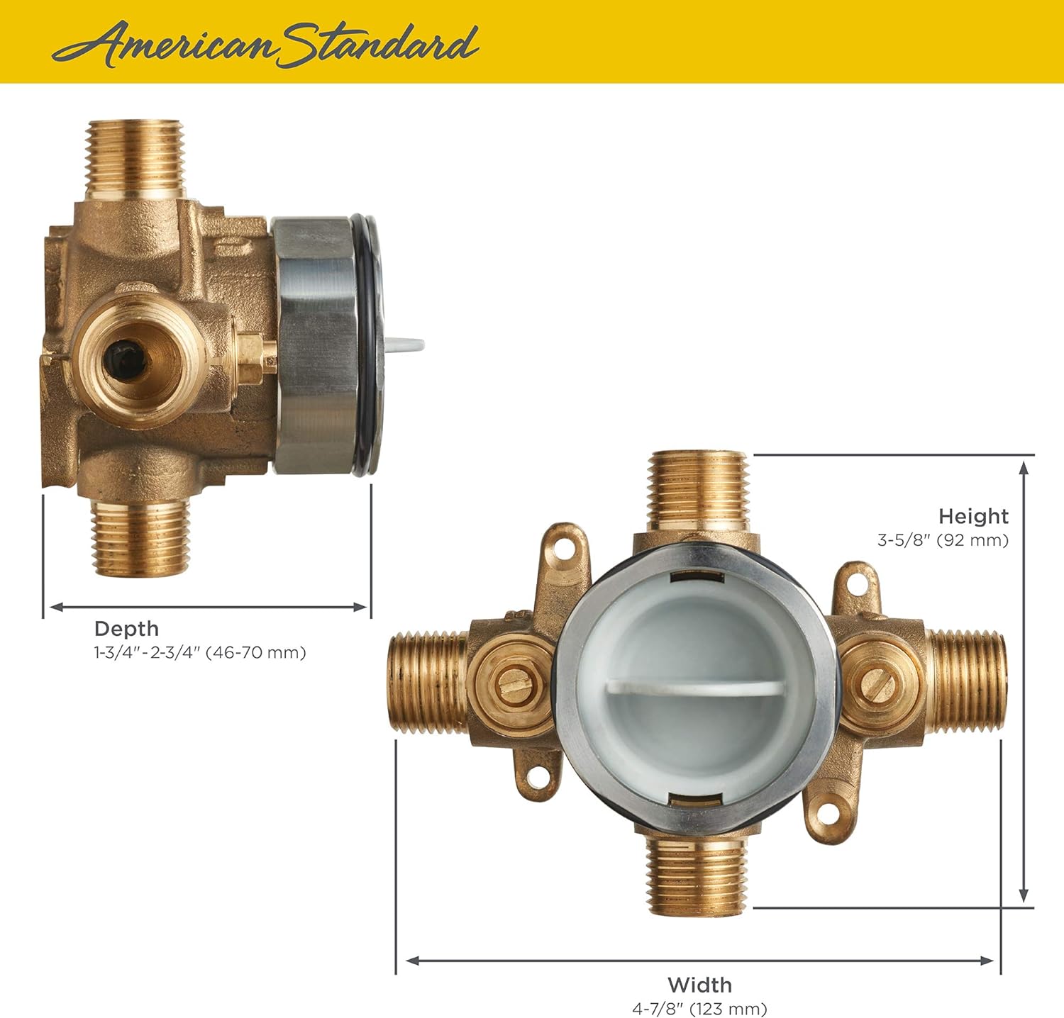 American Standard RU101SS Flash Shower Rough-in Valve with Universal Inlets and Outlets