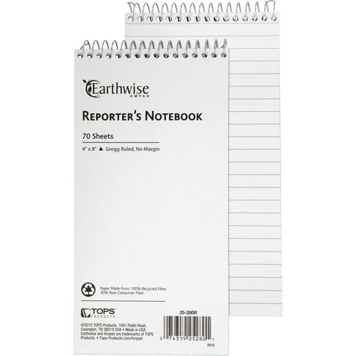 TOPS Tops TOP25280 Reporter Notebook 4x8 in Wirelock 70 Sheets