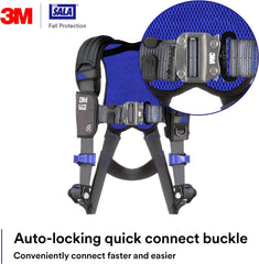 3M 1113007 DBI-SALA ExoFit NEX Vest Style Harness, Aluminum Back D-Ring Large Blue/Gray