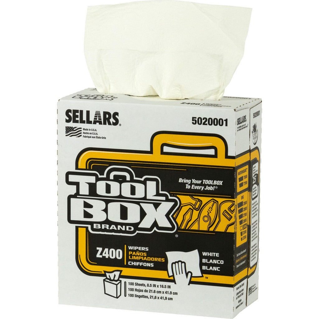 SELLARS Sellars 5020001 Dry Wipers 100 Sheets 16.5x8.5 in White