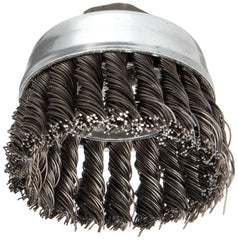 Weiler 36038 Vortec Pro 3 Knot Wire Cup Brush .020 Steel Fill 5/8-11 UNC Nut Made in the USA