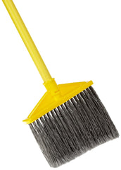 Rubbermaid FG637500GRAY Commercial Smooth-Surface Angle Broom Vinyl-Coated Metal Handle Flagged Bristles Gray