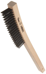 Weiler 44056 Hand Wire Scratch Brush .012 Carbon Steel Fill Curved Handle 4x18 Rows