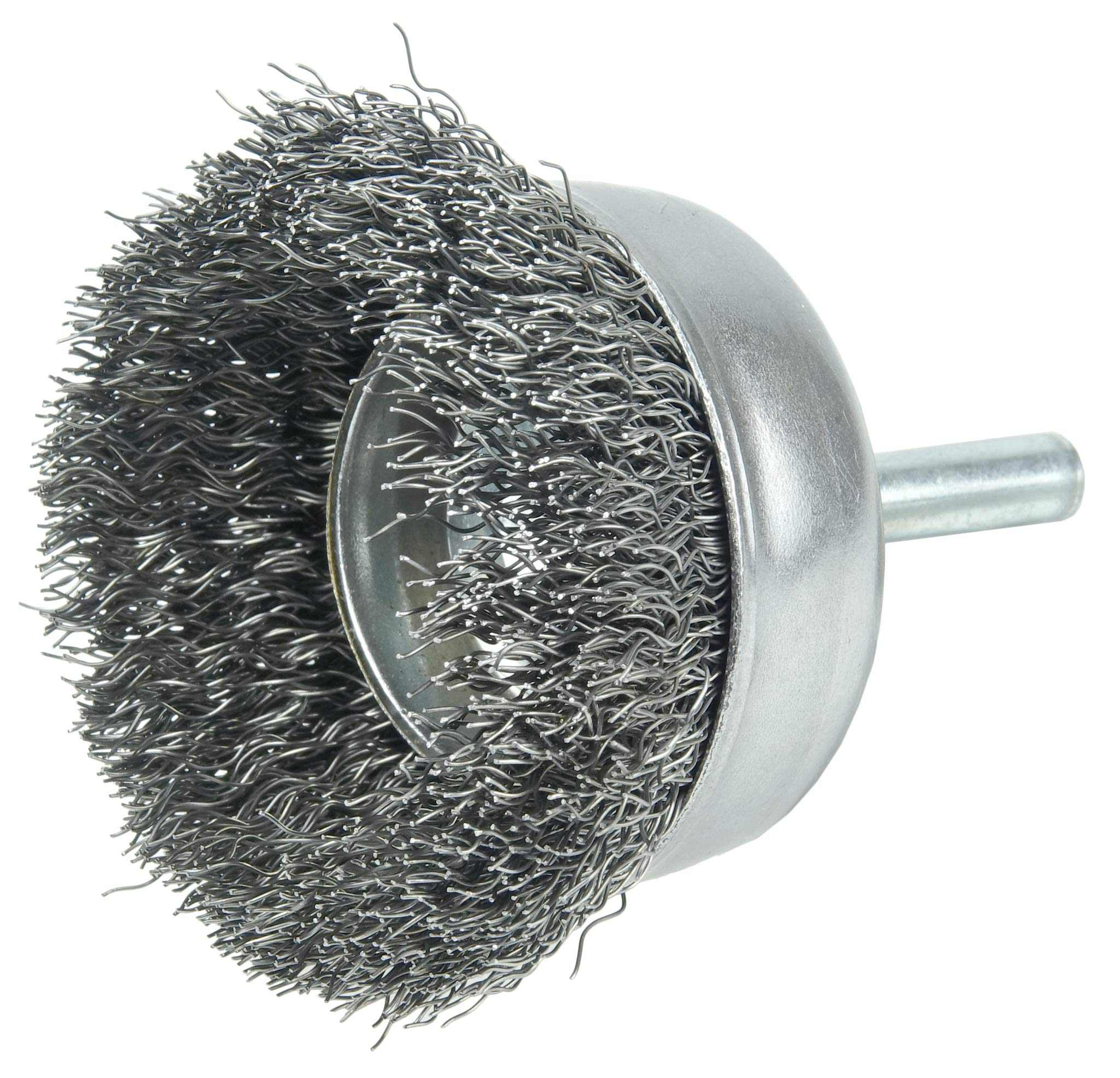 Weiler 14306 2 Crimped Wire Utility Cup Brush .0118 Steel Fill 1/4 Stem