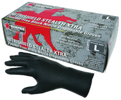 MCR Safety 6062XXL NitriShield Stealth Xtra Disposable Gloves Black XXL 12-Inch