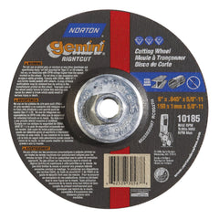 Norton 66252830587 Gemini Right Cut Right Angle Grinder Reinforced Abrasive Flat Cut-off Wheel, Aluminum Oxide, 6 inch Diameter x 0.045 inch Thickness, 5/8-11 Hub, Pack of 1