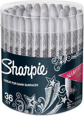 Sharpie 9597 Metallic Permanent Markers Fine Point Silver 36 Pack