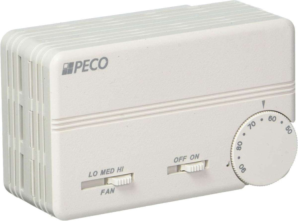 PECO TB155-048 Programmable Thermostat for Fan Coil 3 Speed White Replacement TB155-048