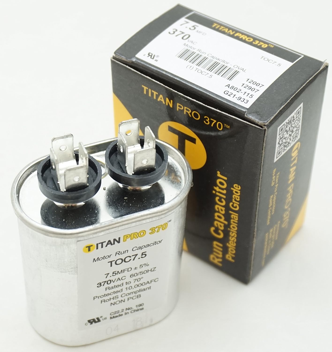 7.5mfd 370v Oval Run Capacitor