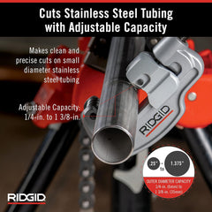 RIDGID 29963 Stainless Steel Tubing Cutter 1/4 to 1-3/8 Inches