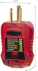 Gardner Bender GFI-3501 Ground Fault Receptacle Tester Circuit Analyzer 110-125V AC