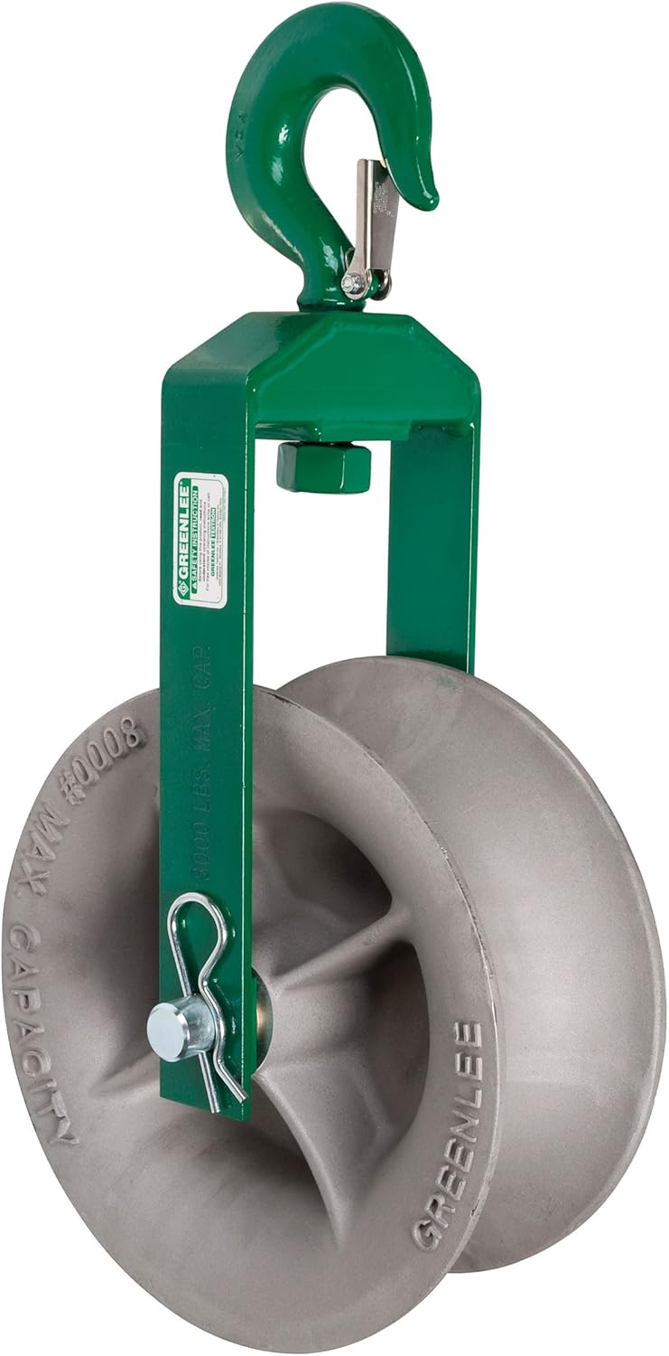 Greenlee 8018 Hook Sheave 18 Inch 8000 lb Capacity