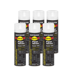 Rust-Oleum V2196838 High Performance V2100 System Rust Preventive Enamel Spray Paint Fleet White 6-Pack