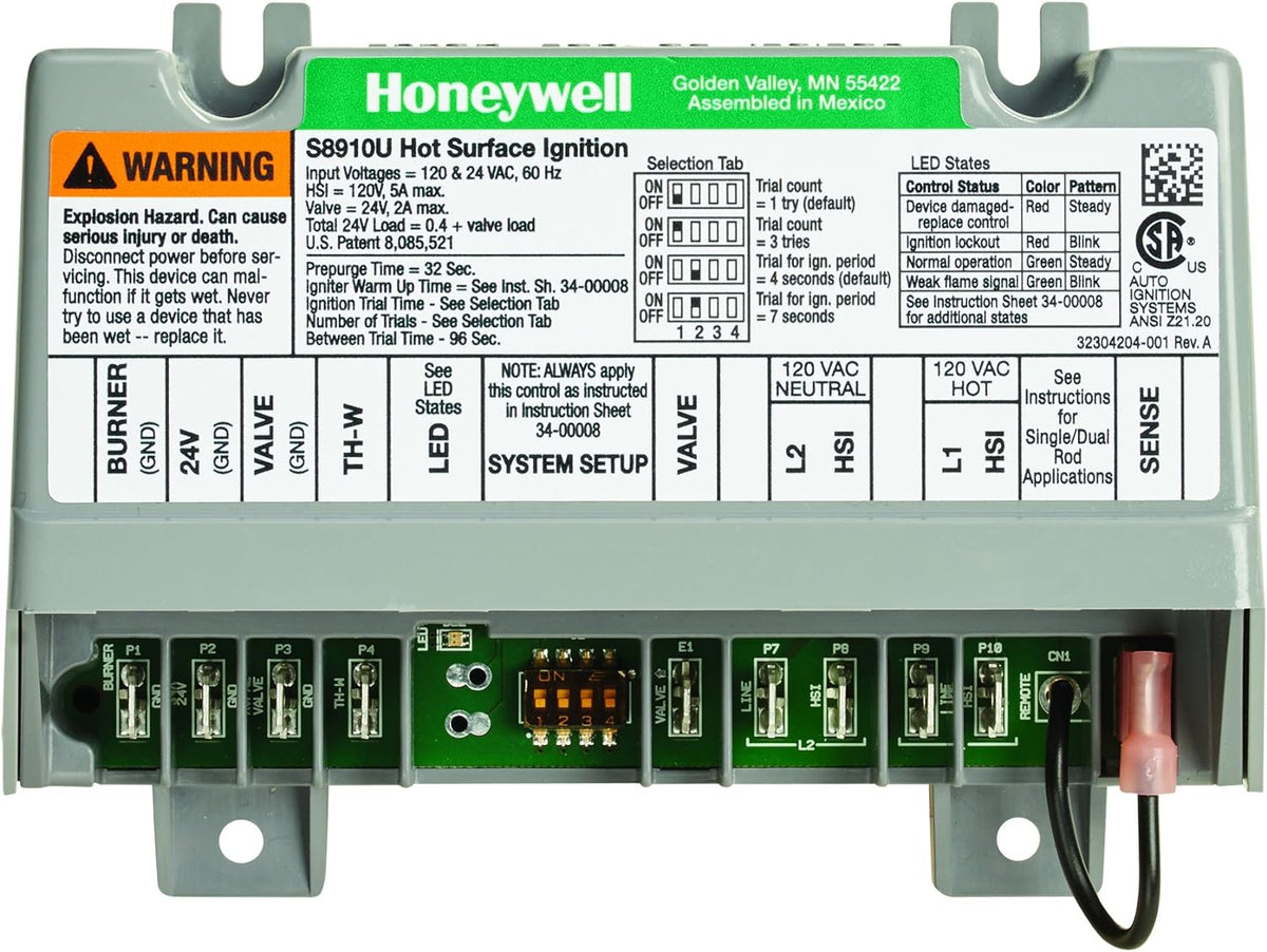 Honeywell S8910U3000 Universal HIS Module 120 VAC Replaces S8910U1000