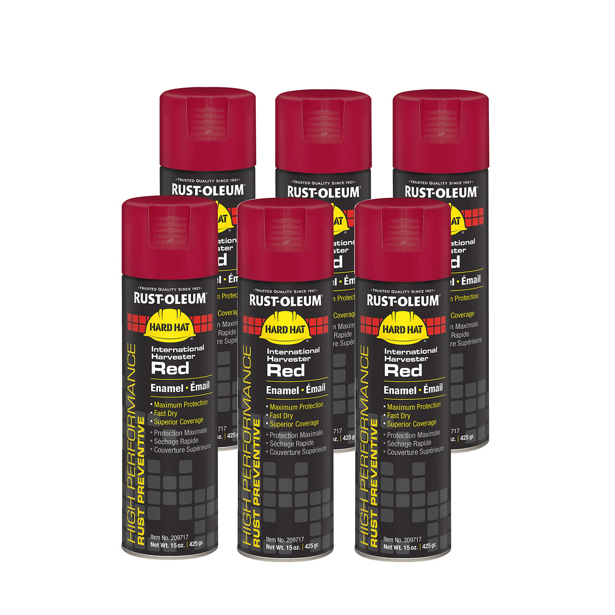 Rust-Oleum 209717 V2100 System Farm Equipment Spray Paint 20-Ounce International Harvester Red 6-Pack