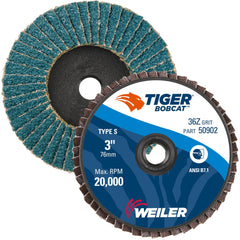 Weiler 50902 BobCat Type 29 Non-Woven Zirconium Flap Disc - Very Coarse Grade, 3 in Dia, 20000 RPM