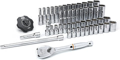 GEARWRENCH 80301 51 Pc. 1/4 Drive 12 Pt. Mechanics Tool Set, Standard & Deep, SAE/Metric