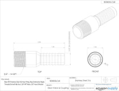 Dixon RST5 Stainless Steel 316 Hose Fitting King Combination Nipple Threaded End with No Knurl 3/4 NPT Male x 3/4 Hose ID Barbed