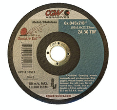 CGW Abrasives 35517 Metal Cutting Wheel 6 In x .045 In x 7/8 In 25 Pack