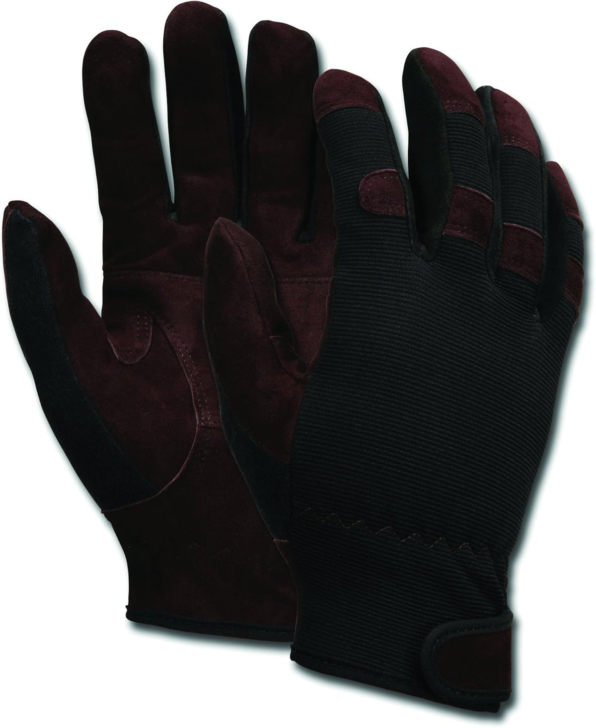 MCR Safety 920M Mechanics Economy Glove Spandex/Leather Medium Black/Brown