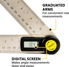 General Tools 823 Digital Angle Finder Ruler - 10-Inch Stainless Steel Measurement Tool