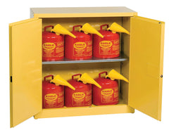 Eagle 1932X Flammable Liquid Storage Cabinet, Manual-Closing, 30 Gallon, Yellow