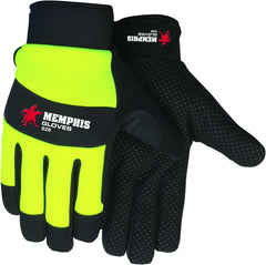 MCR Safety 926L Memphis Multi-Task Style Gloves Synthetic Leather Palm with PVC Dots Black Large 1-Pair