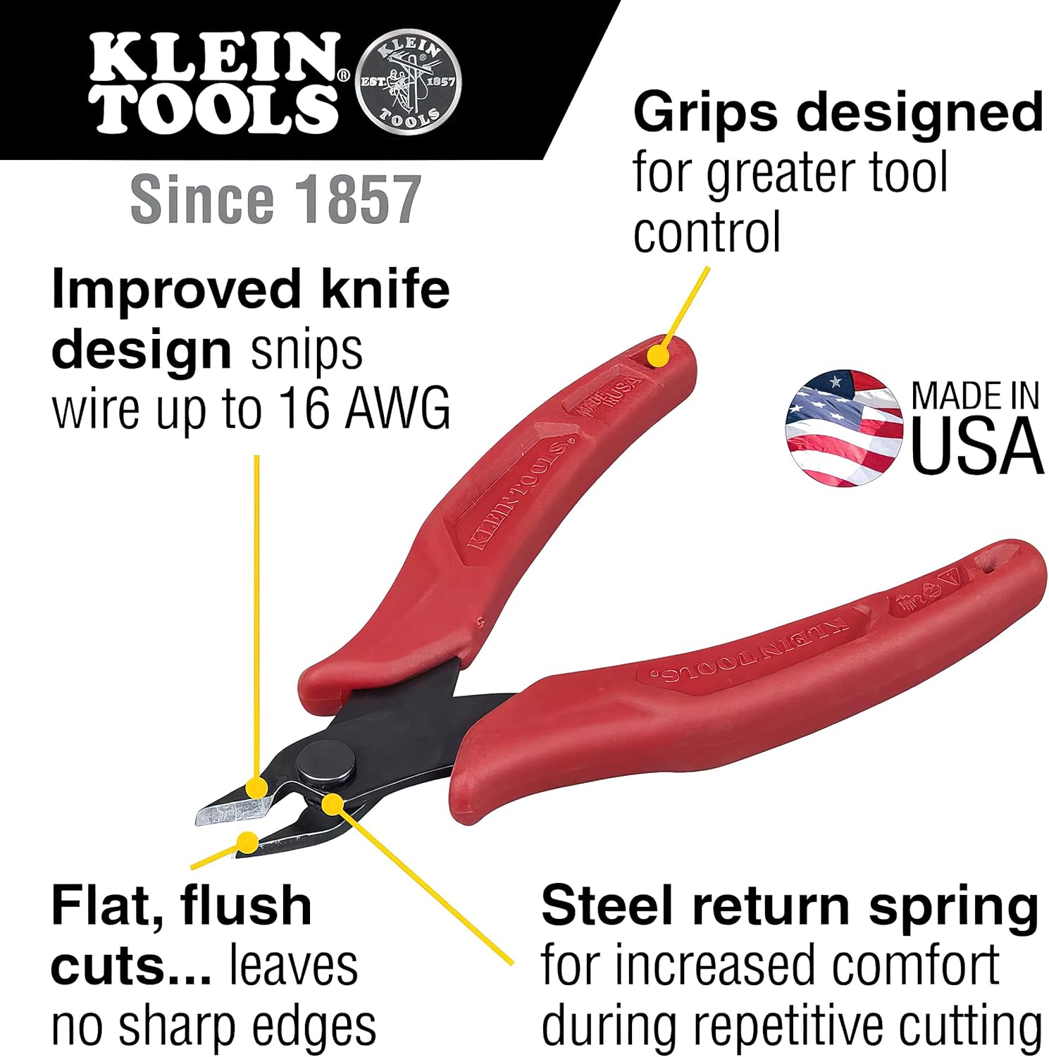 Klein Tools D275-5 Flush Cutting Pliers 5-Inch