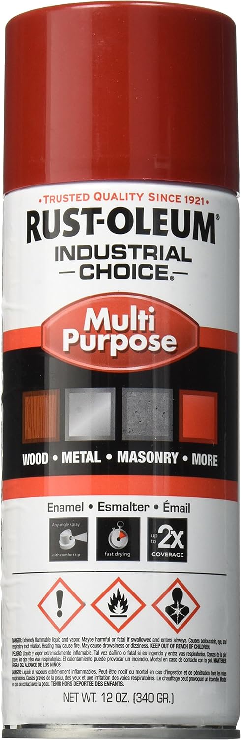 Rust-Oleum 1660830 1600 Multi-Purpose Gloss 12 OZ. Spray OSHA Safety Red