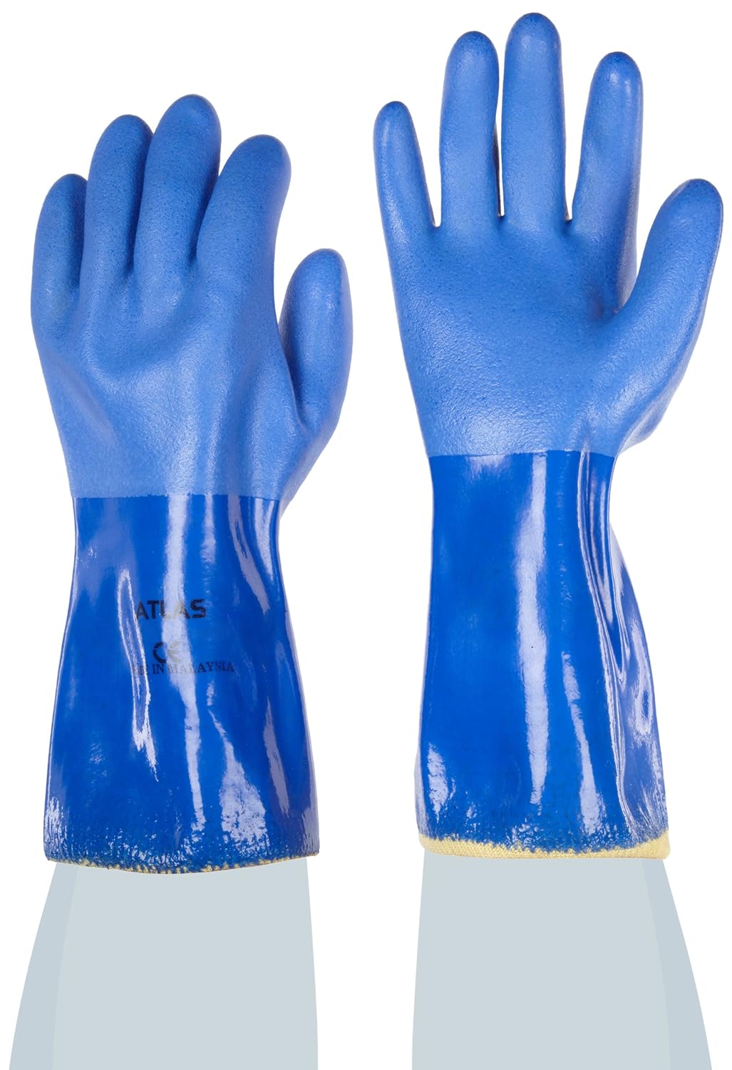 Showa KV660XXL-11 Atlas Fully Coated PVC Glove, Seamless Kevlar Liner, Cut Resistant, XXL (Pack of 12 Pairs)